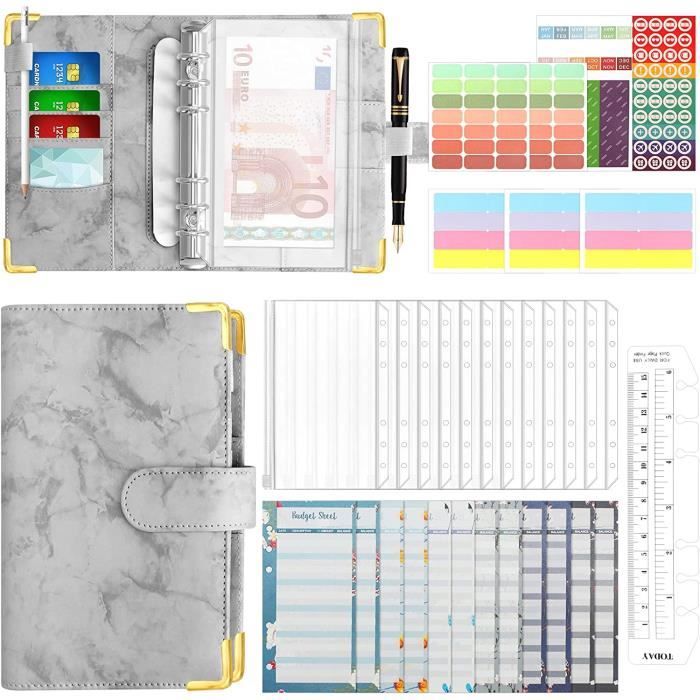 Classeur Budget A5 Avec 100 Enveloppes - Planificateur Financier Pour Couple, École Ou Maison, En PVC Imperméable
