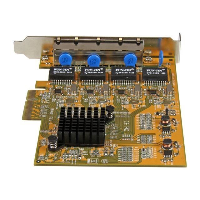 STARTECH Carte réseau PCI Express à 4 ports Gigabit Ethernet avec chipset Realtek RTL8111G - Adaptateur NIC PCIe GbE