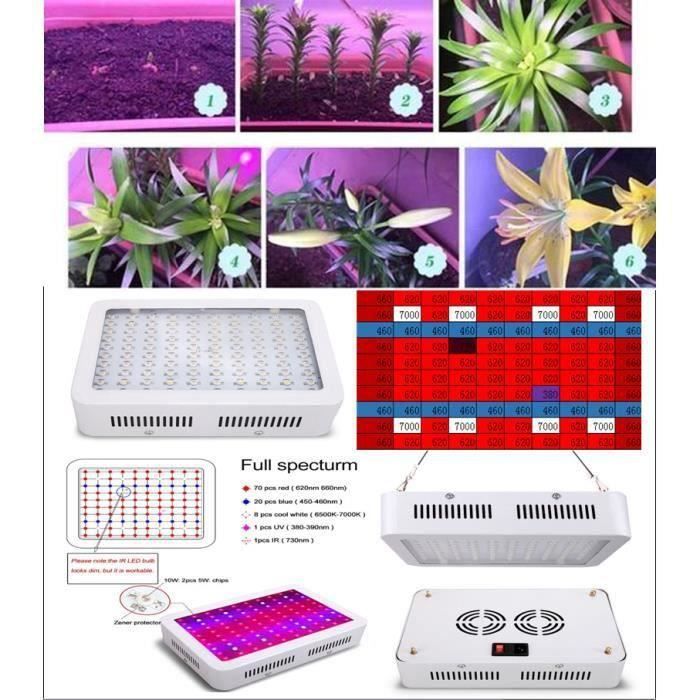 LED Lampe de Culture 1000W 100 LED Eclairage élèvent lumière à Spectre ...
