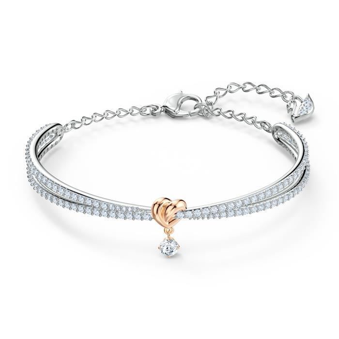 Bracelet - SWAROVSKI - Lifelong Heart - Métal rosé - Cristaux incolores - Motif cœur