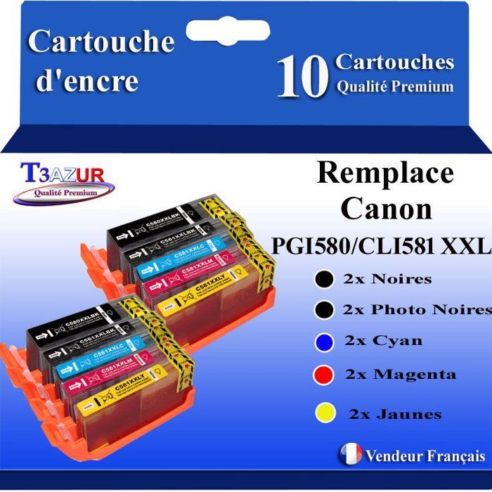 Lot De 4 Cartouches D'encre Photo Bleue Compatible Canon PIXMA TS8150, TS8200, TS8252, TS8351 - 12ml, Neuves