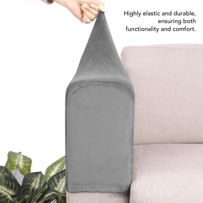 Housse daccoudoir de canapé - TBEST - Extensible - Polyester doux - Antidérapante - Gris foncé