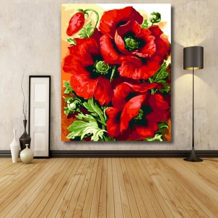 TEMPSA DIY Tableau Peinture acrylique numérique de fleurs Pour Décor Mur  50X40cm - Achat / Vente tableau - toile - Cdiscount