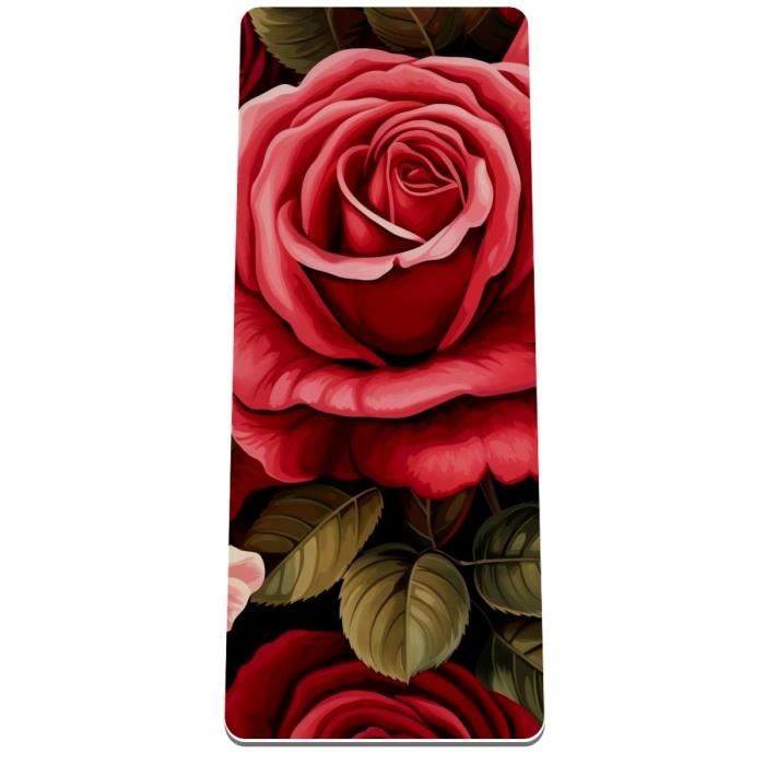 Grand Tapis De Yoga 4mm - Pour Fitness, Pilates, Gym à La Maison - Léger, Antidérapant - Hommes, Femmes, Enfants - Couleur Uni
