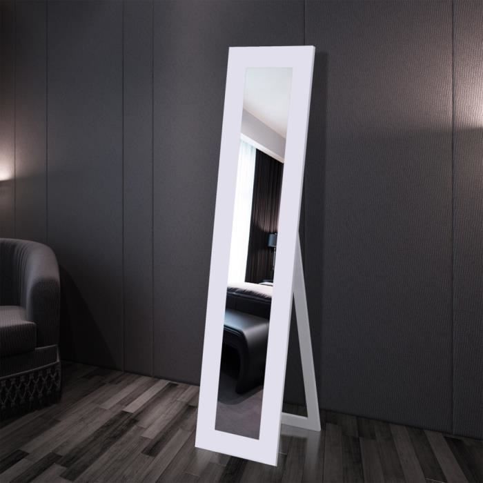 Miroir Autoportant En Pied Blanc Design Elegant Decor Pour Chambre