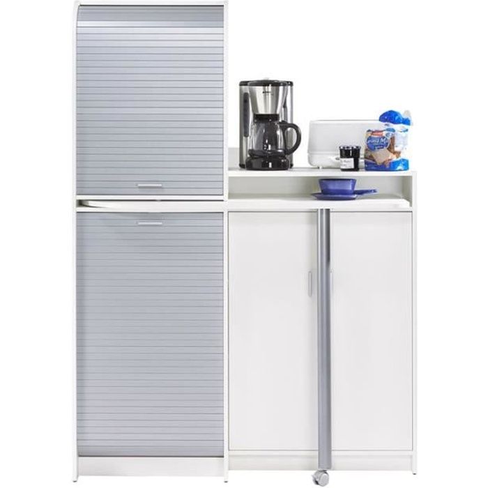 buffet de cuisine avec plateau pivotant montana l 131 x l 60 x h 181 cm cdiscount maison