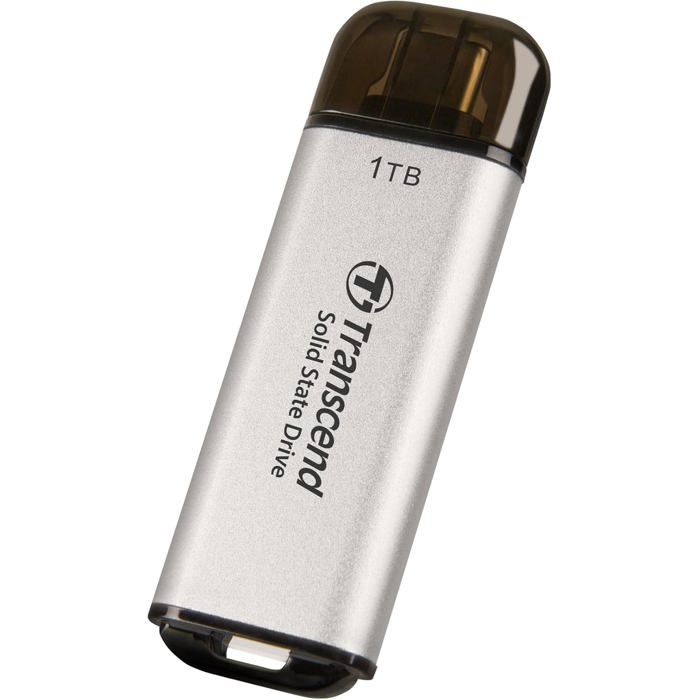 SSD Externe – Transcend – ESD300S – 1 To – USB 3.2 Gen 2×1 – Argent
