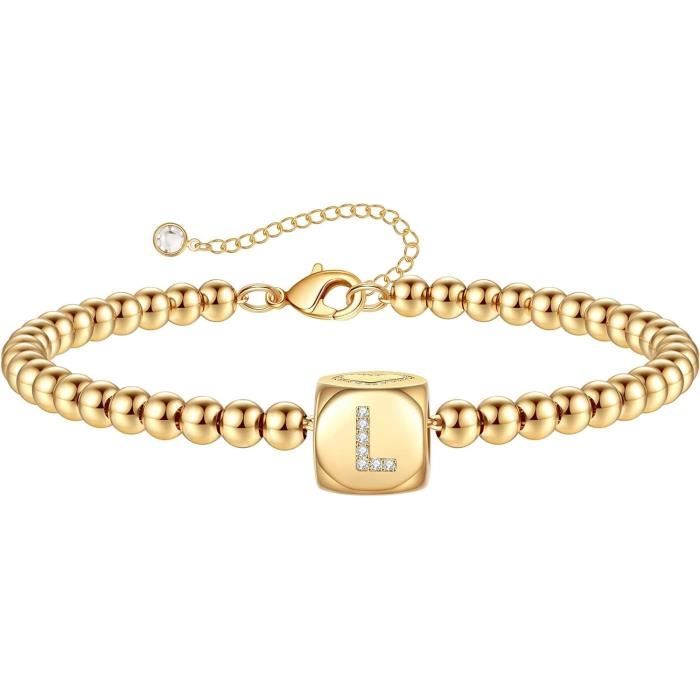 Bracelet personnalisable doré pour initiales et charms Lana