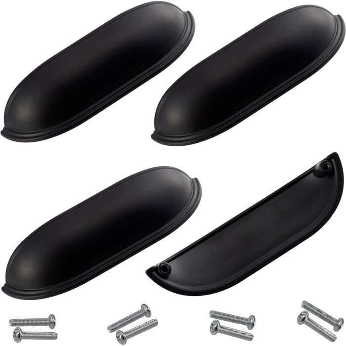 MPK Poignée De Manœuvre Caravane 180mm Plastique Noire - Fixation Invisible