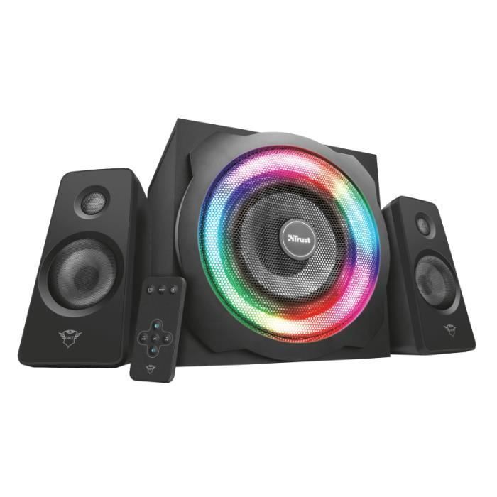 Trust Gaming GXT 629 Tytan RGB Enceinte PC Gamer 2.1 avec Caisson de Basses pour Ordinateur 120 Watt