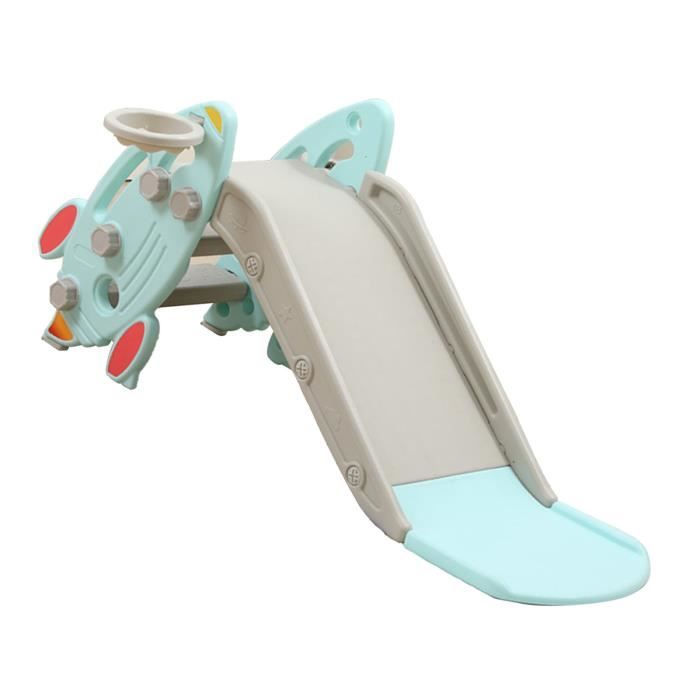 GOPLUS 3 en 1 Toboggan Enfant Plaible avec Panier de Basket et Échelle GOPLUS 3 en 1 Toboggan Enfant Plaible avec Panier de Basket et Échelle