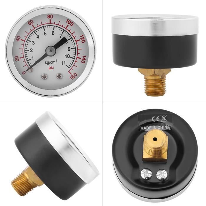 Micro-Jauge Paintball / PCP 5000 PSI – Manomètre 1/8'' NPT, Pression Huile Air Compresseur Carabine
