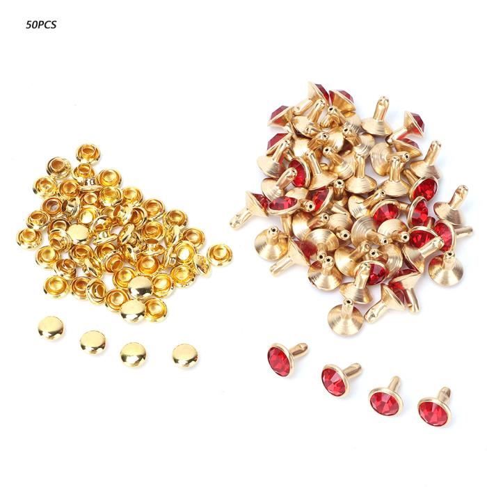 Lot de 100 rivets décoratifs semi-circulaires de 7,5 mm pour accessoires de décoration de Lot de 100 rivets décoratifs semi-circulaires de 7,5 mm pour accessoires de décoration de