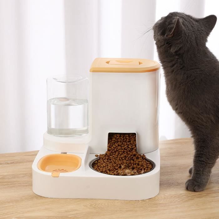 Meilleurs prix pour Mangeoire et distributeur d'eau pour chats - WIRLSWEAL - Gris - Plastique