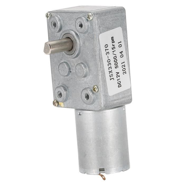 Moteur à Engrenage à Vis Sans Fin 12V – 53 Tr/min – Double Arbre – Pour Robots, Voitures