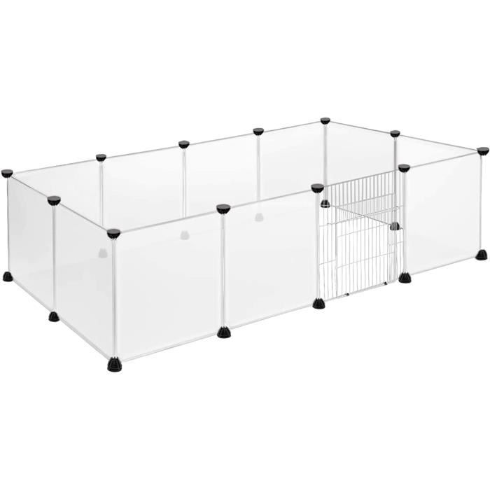 Comparer les prix de YUENFONG Enclos extérieur pour Chiots, Lapins, Cage Enclos Modulable Clôture pour petits animaux, 35 x 45 cm/plaque, avec porte