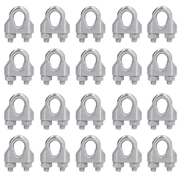 Pince à Clip De Câble M3 (1/8") En Acier Inoxydable 304 | Fixation Selle à Boulon En U