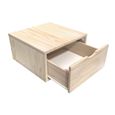 Cube de rangement largeur 50 cm + tiroir - Couleur - Brut-1