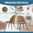 Chaises de salle à manger Albatros - Modèle CAPO - Design vintage élégant - Revêtement en velours brun-1