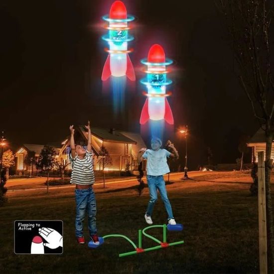 Allaugh Jouet Fusée Volante – Lanceur Avec Lumières LED – Rechargeable USB – Fusée En Mousse EPP – Cadeau Enfant Intérieur/Extérieur