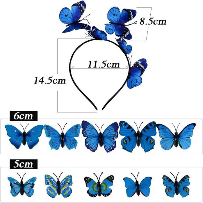 TSHAOUN 2 Pièces Bandeau d'Antenne de Papillon Bande de Cheveux de Costume, Antenne Bande de Cheveux Papillon Abeilles Fourmis Bandeau,pour Fêtes d' halloween Adultes Enfants Mascard (2 Pcs