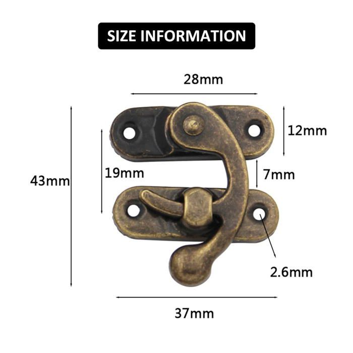 Sourcing Map Basculer Loquet 48mm Bronze Décor