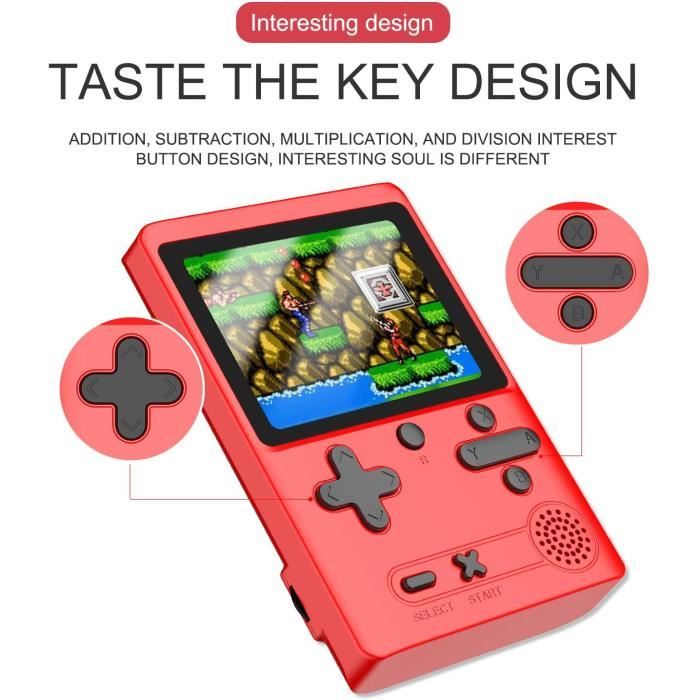 Console De Jeu Portable, Console De Jeu FC Classique, Avec 500 Jeux, écran Couleur, Prise En Charge De Lextension De Carte Tf Noir Fiche Technique Et Prix Au Maroc