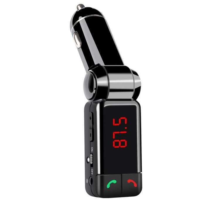 Transmetteur FM Bluetooth 2USB + Type-C - Q8 -Noir