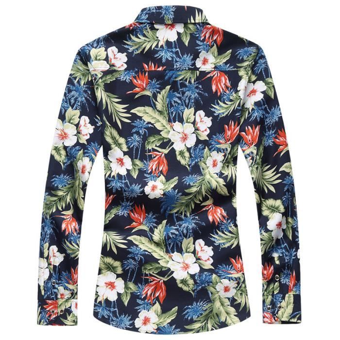 Chemise hawaienne homme top manche longue