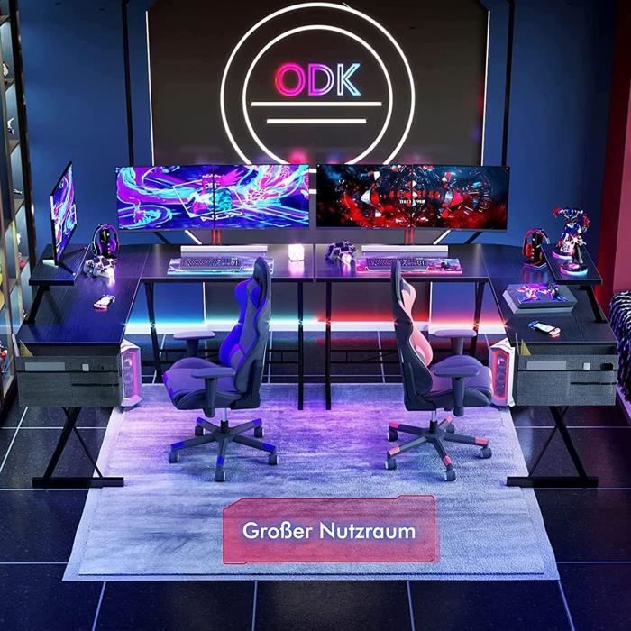 Bureau gaming d'angle au meilleur prix | Leroy Merlin