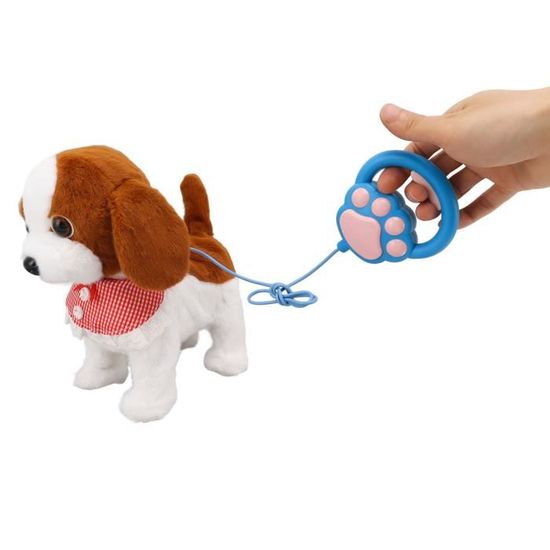 Jouet Chiot Peluche Électronique Interactif - Chien Qui Marche, Aboie Et Remue La Queue