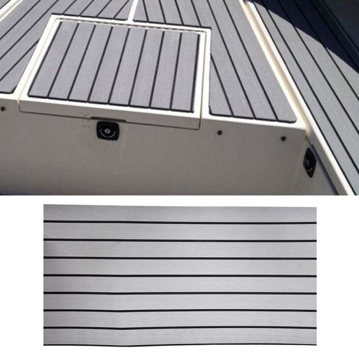 Revêtement De Sol Pour Bateau En Mousse EVA Autocollant - 240 X 120 Cm, Antidérapant, Motif Rayures - Pour Pont, Yacht, Sol Extérieur