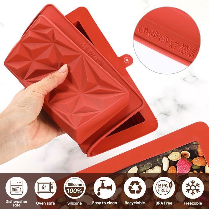 Moule Silicone Chocolat 2 Moules De Barre De Chocolat Profonds Moule à Chocolat En Silicone Moule Tablette Chocolat Dubai