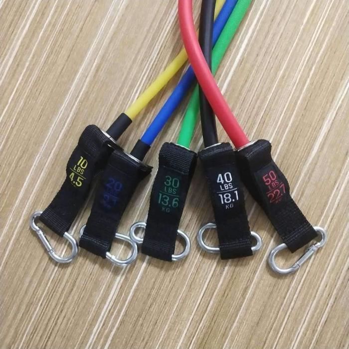 Bandes de résistance fitness - 6 pédales tubulaires, corde de tension multifonction, pour la musculation, l'amincissement
