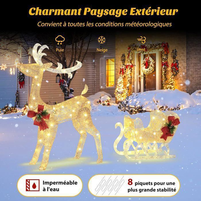 Renne De Noël Lumineux (H21 Cm) Taylor Or - Déco De Noël Pour La Maison