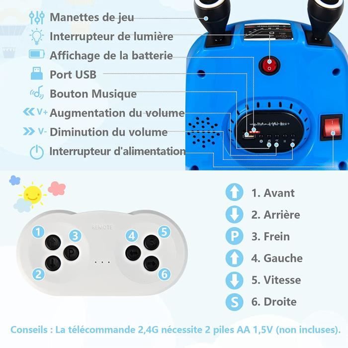 GOPLUS Auto Tamponneuse pour Enfants 6V avec Télécommande,Rotation à 3... pas cher GOPLUS Auto Tamponneuse pour Enfants 6V avec Télécommande,Rotation à 3... pas cher