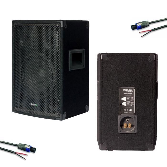 Pack Sono Ibiza Sound Light - Enceintes + Caisson De Basses + Pieds + Câbles Pour DJ Et Soirées