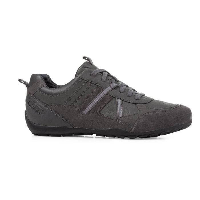 Basket homme Geox U Ravex Gris fonce Cuir Lacets Dark grey Cdiscount Chaussures