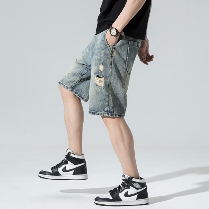 Short jean deals homme dechiré
