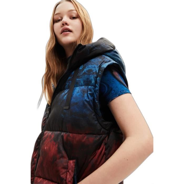 Doudoune femme Desigual Uppsala noir rouge S