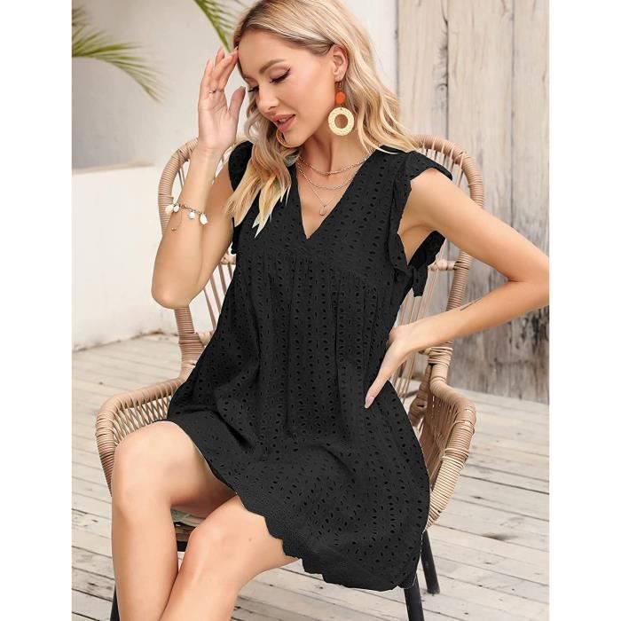 Robe Femme ete Robe Courte Boheme Chic et Elegant Robe de Plage
