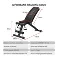 Dripex Banc de Musculation Pliable Multifonction Complet Sit-up Fitness Musculation Bras Gym Domicile Bureau 115x50x54cm-3