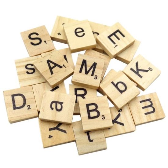 Jeu de lettres en bois - Scrabble - 100 pcs - Lettres noires - Pour enfant  de 6 ans et plus - Cdiscount Jeux - Jouets