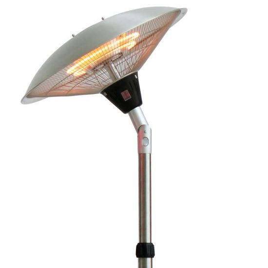 chauffage d exterieur a poser parasol chauffant electrique sur pied et tete inclinable cdiscount jardin