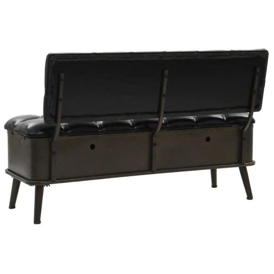 Banc De Rangement Avec Dossier Banc Coffre De Rangement Cuir Artificiel 120 X 52 X 75 Cm Achat Vente Banc Cdiscount