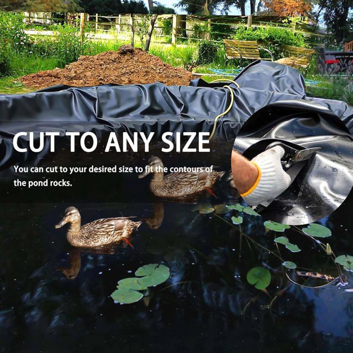 Bâche Bassin 2x3m HDPE 0.2mm - Liner Étanche UV Pour Bassin à Poissons, Cascade, Jardin Aquatique