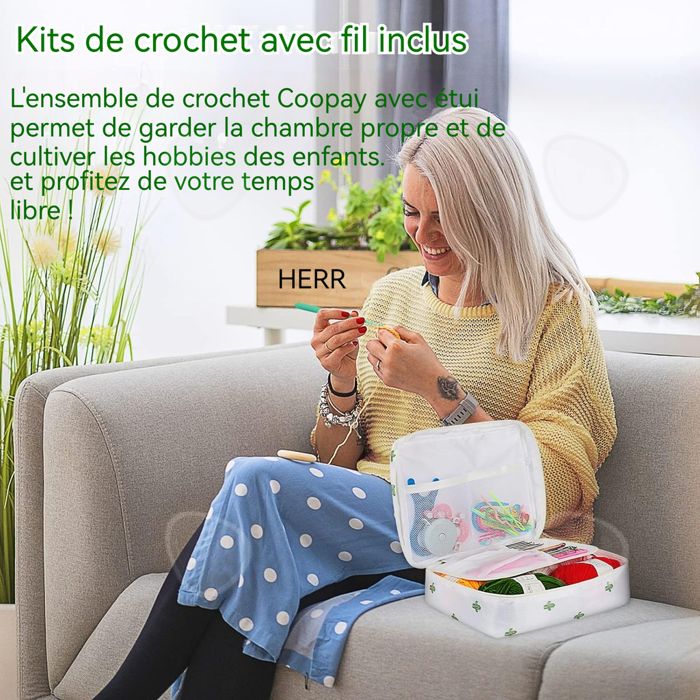 Kit De Crochet 58 Pièces Pour Débutants, Ensemble De Crochets