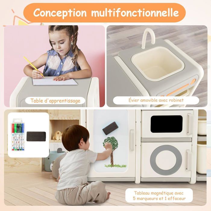 Étagère de rangement jouets enfants 4 niveaux : 100% bois massif (blanc), 8 bacs en plastique + 4 compartiments. | Leroy Merlin Étagère de rangement jouets enfants 4 niveaux : 100% bois massif (blanc), 8 bacs en plastique + 4 compartiments. | Leroy Merlin