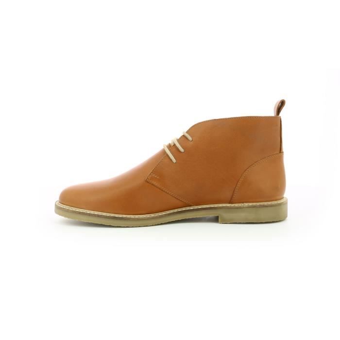 Bottillon Homme en Cuir Camel Kickers Tyl Fermeture Lacets Hauteur Moyenne Camel Cdiscount Chaussures