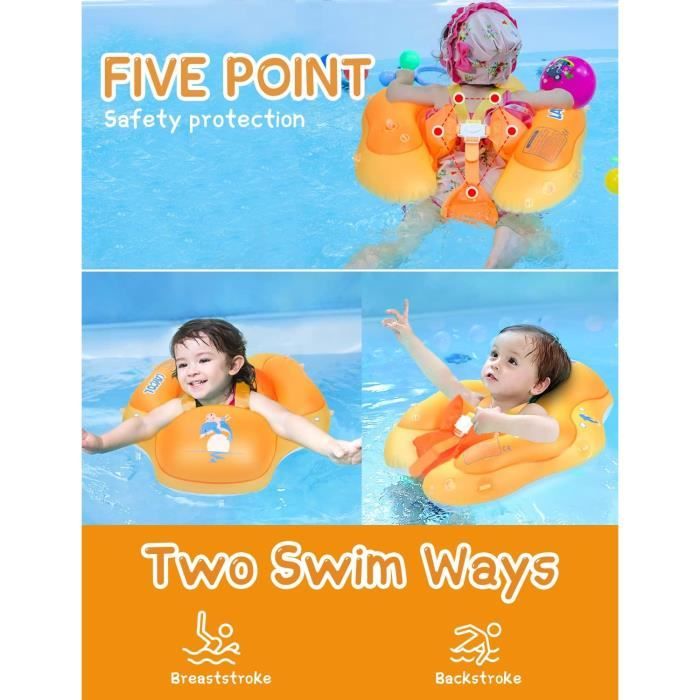 Bouée Bébé LAYCOL Anneau De Bain - Avec Capote UPF50+ - Pour 3 à 36 Mois - Bleu Marine